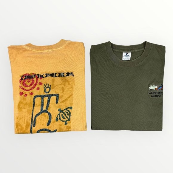 Other - Vintage T-Shirt Bundle Mexico Cancun Conzumel Tees Mens Lot of 2 Short Sleeves L